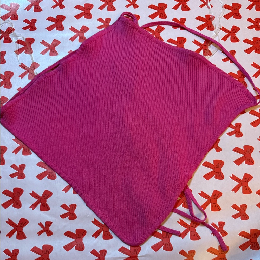 Vibrant Pink Knit Bandana Top
